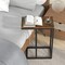 Black Metal C-Shaped Side Table with Sturdy Frame and Space-Saving Design